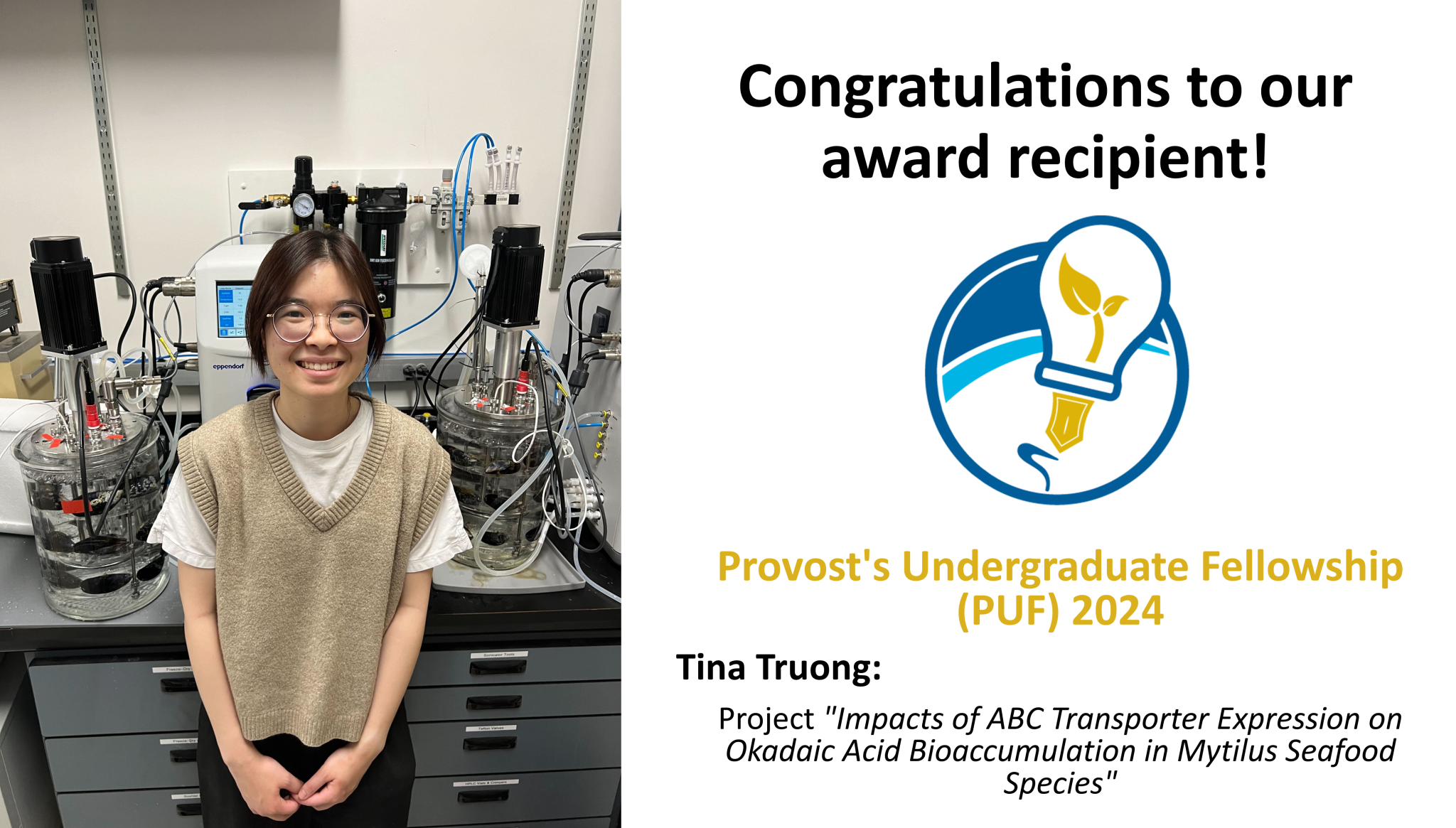 Lab Recipients Congratulations to Tina! β PUF Recipient | Nicklisch Lab